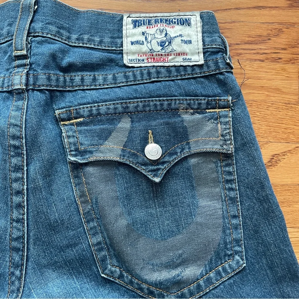 Y2K True Religion Men’s Blue straight leg Denim Jeans 36